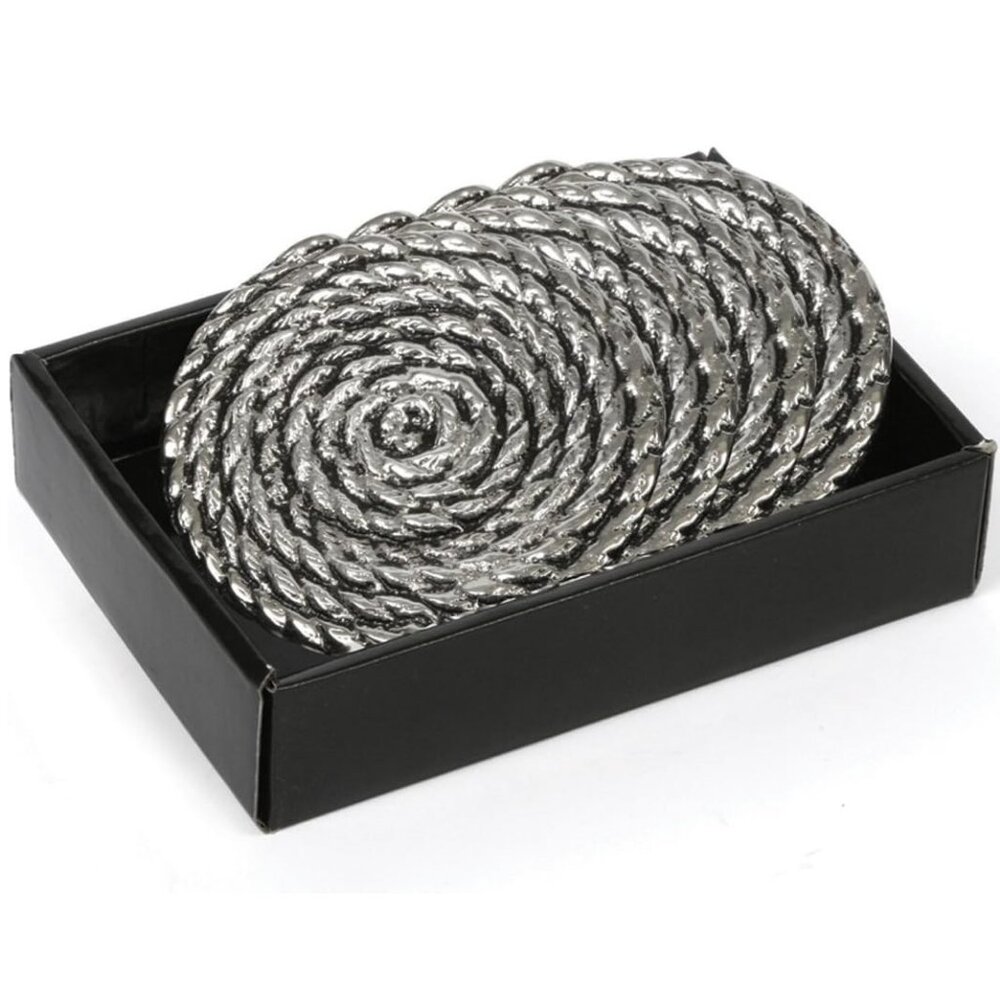 Set of Four Nautical Rope Hand-casted Coasters by Star Home